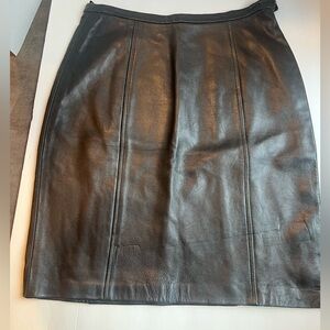 INC International Concepts Black Leather Skirt